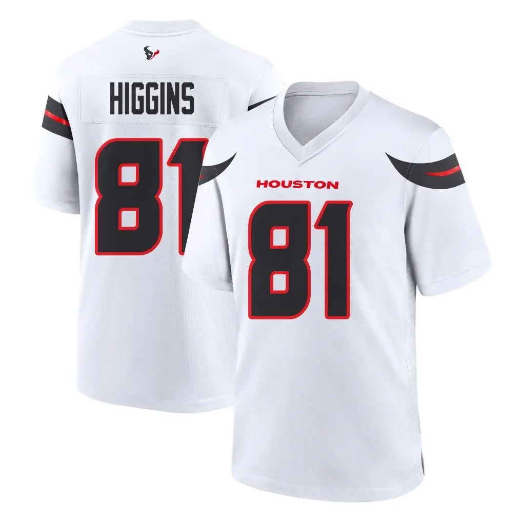 H.Texans #81 Jayden Higgins Player White Home Game BALCE Stitched Jerseys