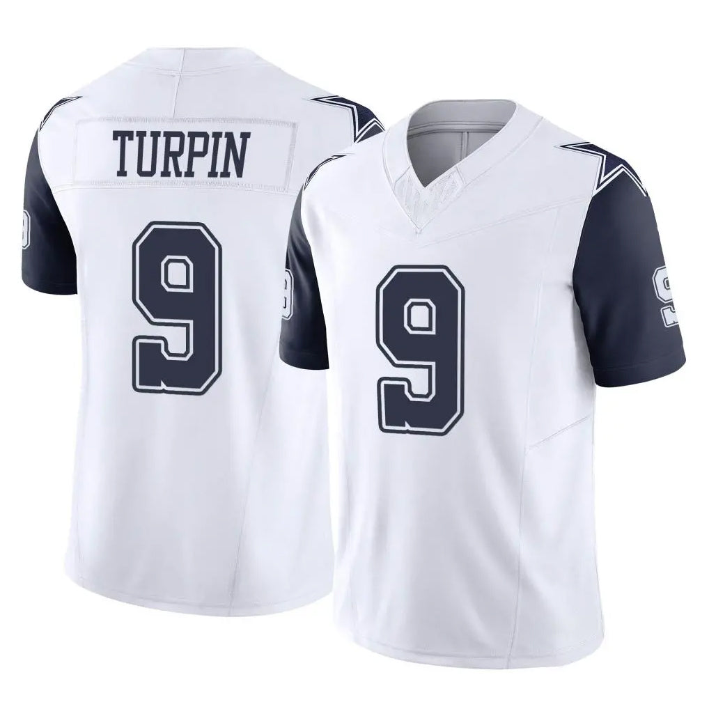 D.Cowboys #9 KaVontae Turpin Player White-Navy Limited Vapor F.U.S.E. Home Game BALCE Stitched Jerseys