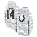 IN.Colts #14 Alec Pierce Player Arctic Camo Salute to Service Hoodies Limited Game BALCE Stitched Jerseys