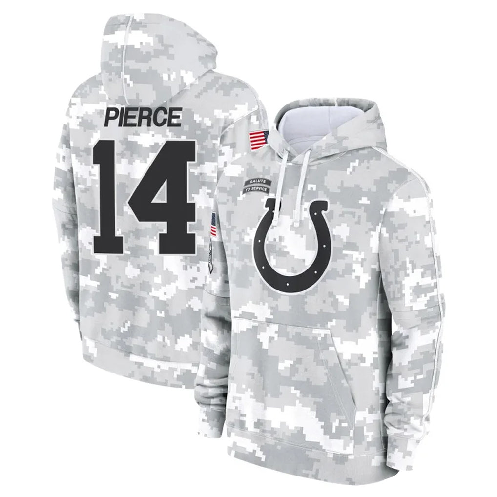 IN.Colts #14 Alec Pierce Player Arctic Camo Salute to Service Hoodies Limited Game BALCE Stitched Jerseys