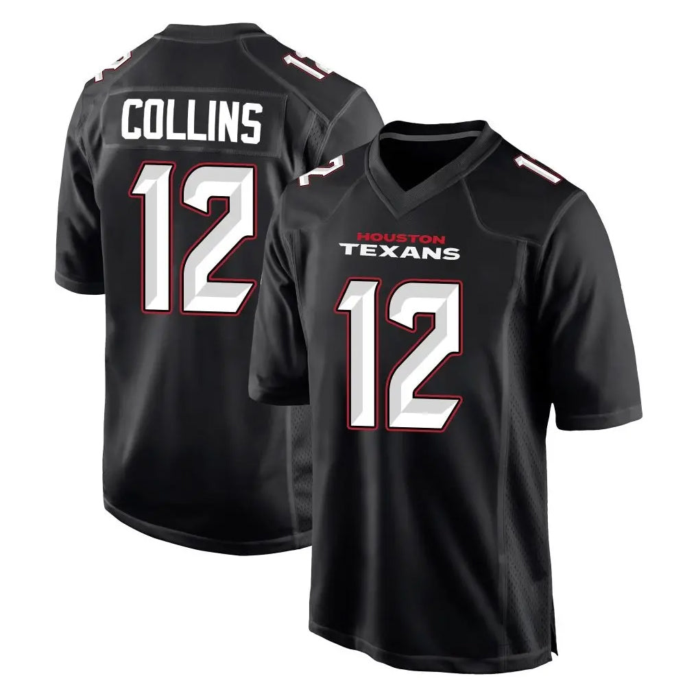 H.Texans #12 Nico Collins Player Carbon Black Fashion Home Game BALCE Stitched Jerseys
