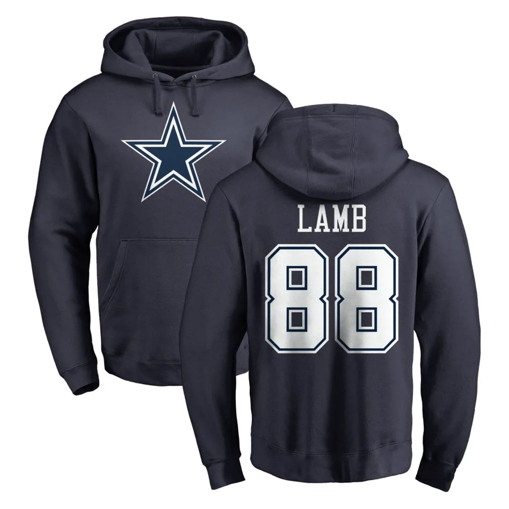 D.Cowboys #88 CeeDee Lamb Player Navy Pullover Hoodies Limited BALCE Stitched Jerseys