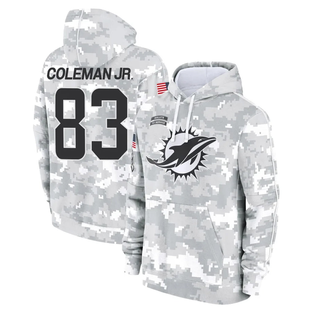 M.Dolphins #83 Kevin Coleman Jr. Player Arctic Camo Salute to Service Hoodies Limited Game BALCE Stitched Jerseys