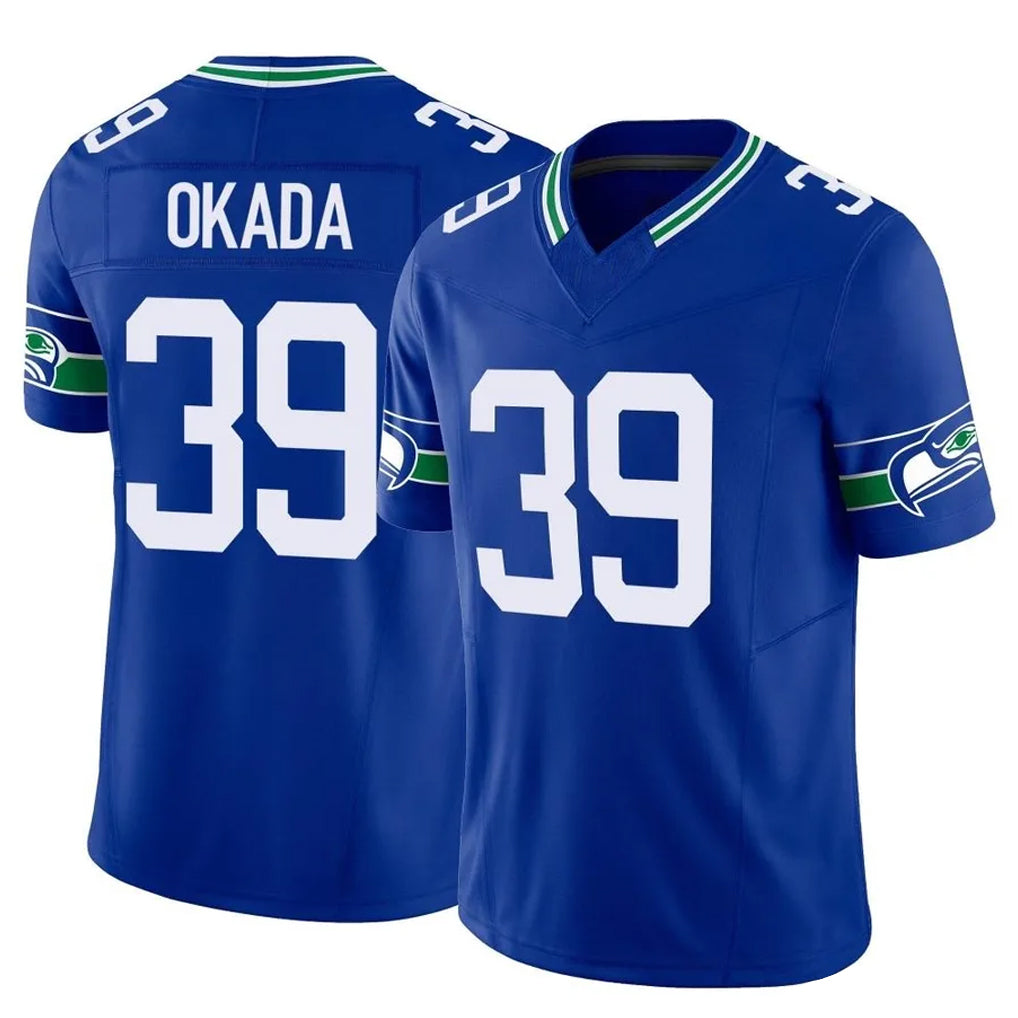 S.Seahawks #39 Ty Okada Player Royal Limited Throwback Vapor F.U.S.E. Home Game BALCE Stitched Jerseys