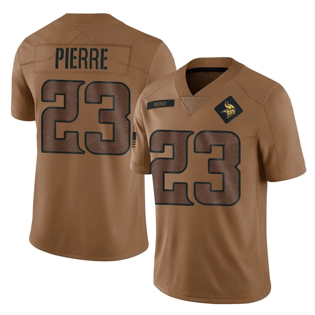 M.Vikings #23 James Pierre Player Brown Salute To Service Limited BALCE Stitched Jerseys