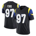 LA.Rams #97 Poona Ford Player Black Midnight Rivalries Collection Limited Home Game BALCE Stitched Jerseys