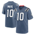 NE.Patriots #10 Drake Maye Player Blue Rivalries Collection Home Game BALCE Stitched Jerseys