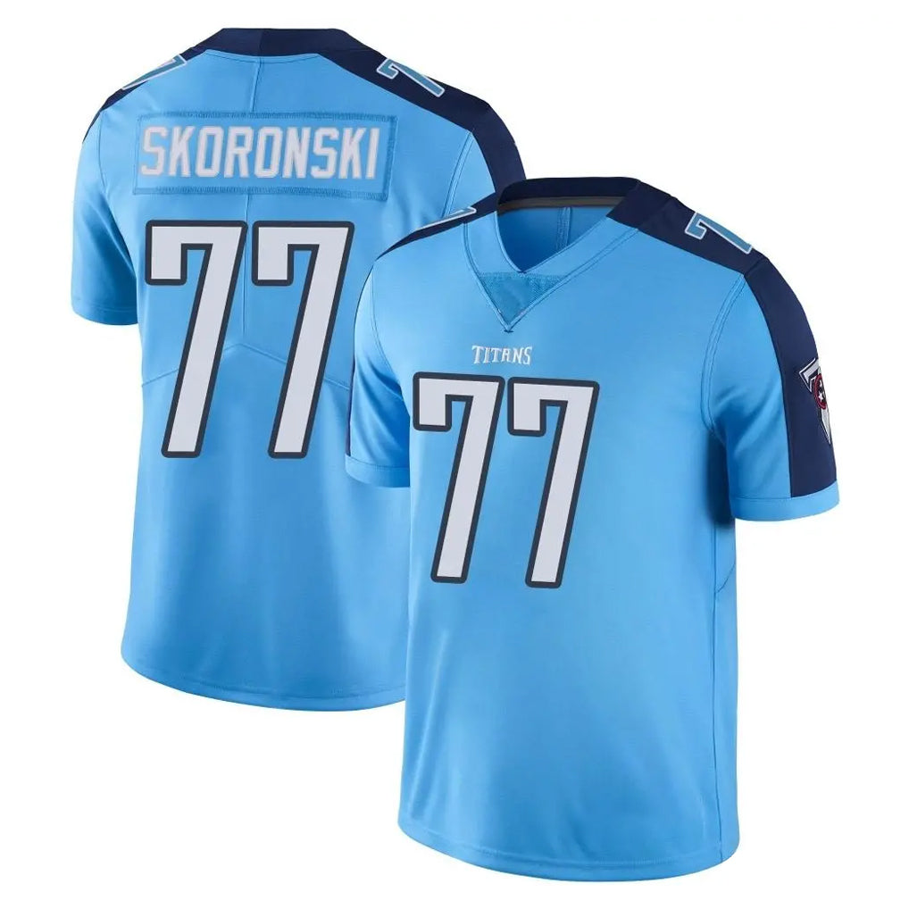 T.Titans #77 Peter Skoronski Player Light Blue Limited Color Rush Home Game BALCE Stitched Jerseys
