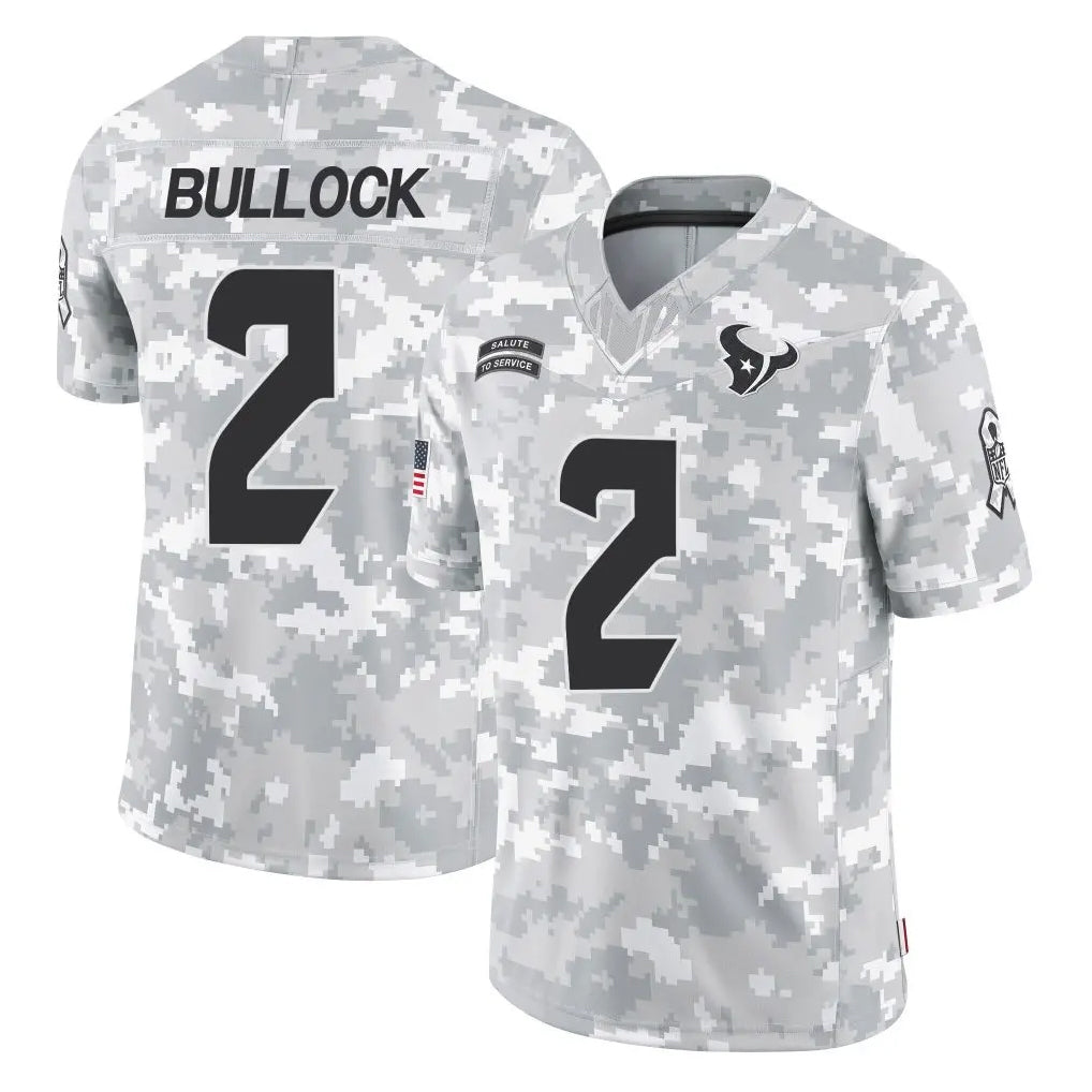 H.Texans #2 Calen Bullock Player Arctic Camo Salute To Service Limited Game BALCE Stitched Jerseys