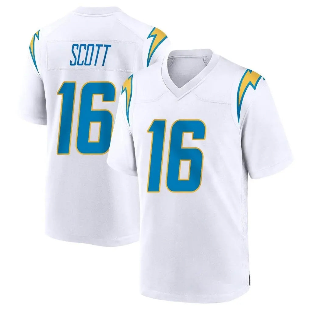 LA.Chargers #16 J.K. Scott Player White Home Game BALCE Stitched Jerseys