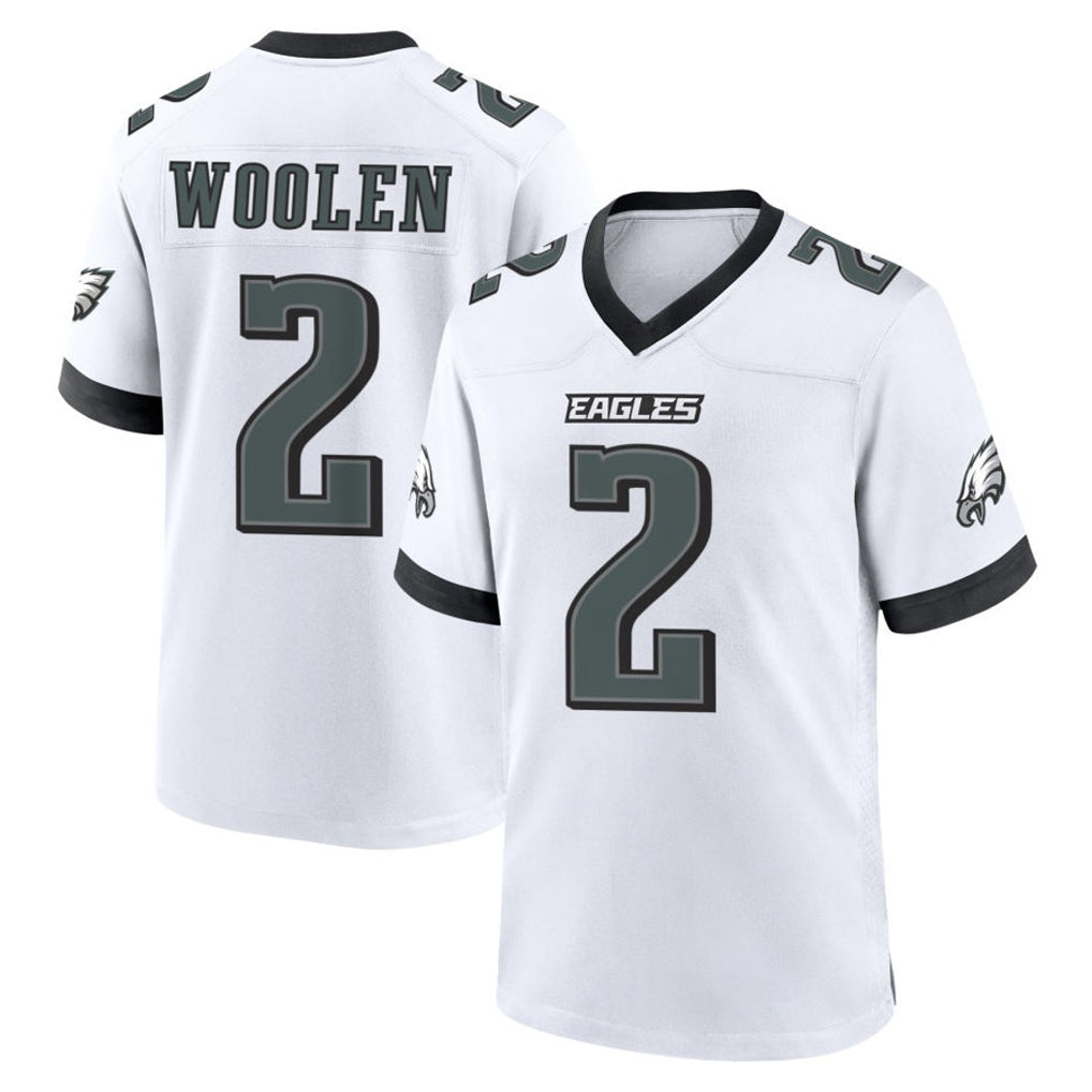 P.Eagles #2 Riq Woolen Player White Game Home BALCE Stitched Jerseys