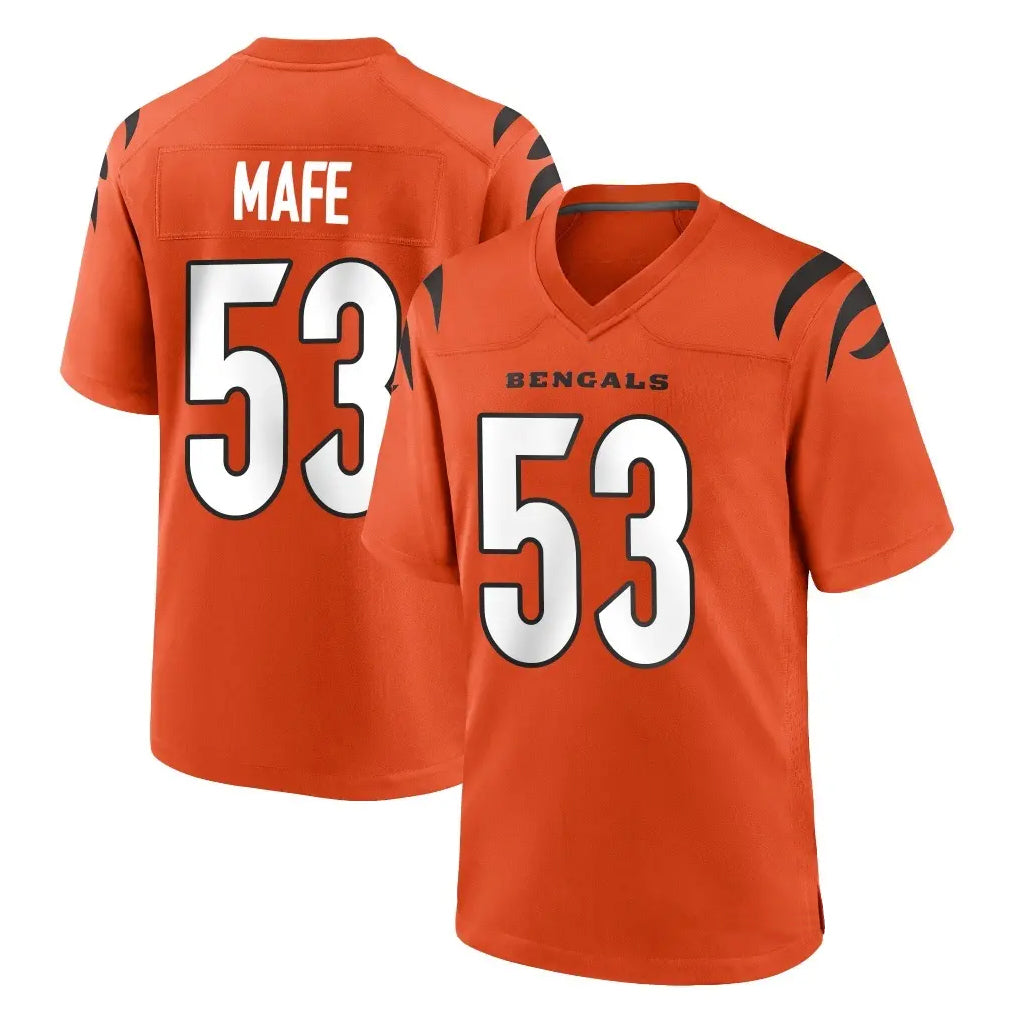 C.Bengals #53 Boye Mafe Player Orange Home Game BALCE Stitched Jerseys