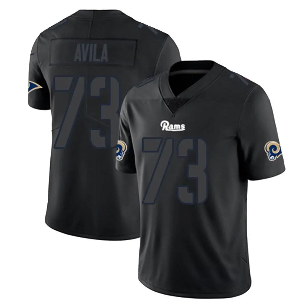 LA.Rams #73 Steve Avila Player Black Impact Limited Home Game BALCE Stitched Jerseys