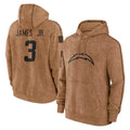 LA.Chargers #3 Derwin James Jr. Player Brown Salute to Service Hoodies Limited Game BALCE Stitched Jerseys