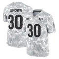 C.Bengals #30 Chase Brown Player Arctic Camo Salute to Service Limited BALCE Stitched Jerseys