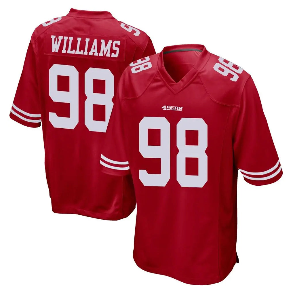 SF.49ers #98 Mykel Williams Player Red Home Game BALCE Stitched Jerseys