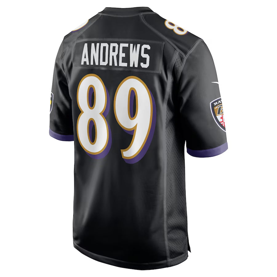 B.Ravens #89 Mark Andrews Player Black Alternate Home Game BALCE Stitched Jerseys
