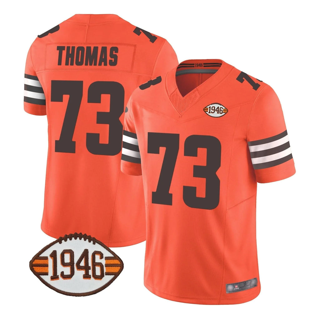 C.Browns #73 Joe Thomas Player Orange Alternate Limited Home Game BALCE Stitched Jerseys