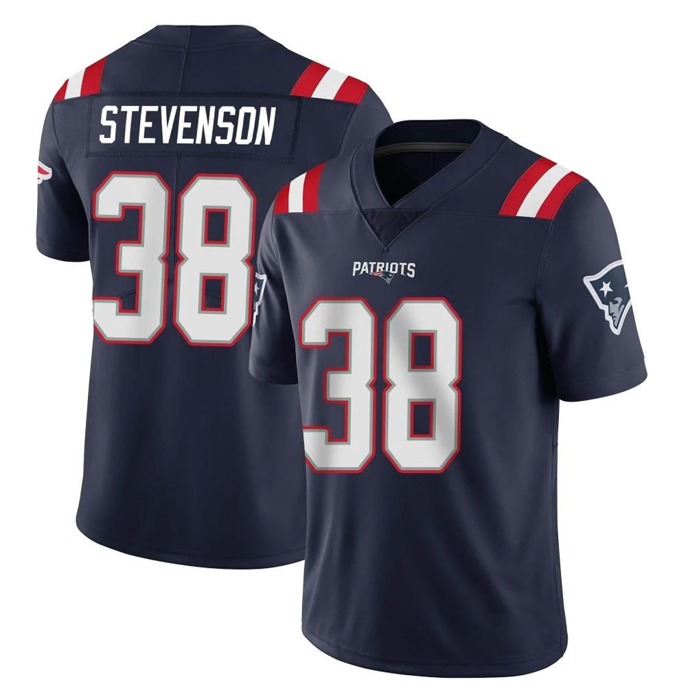 NE.Patriots #38 Rhamondre Stevenson Player Navy Vapor Untouchable Home Game BALCE Stitched Jerseys