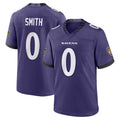 B.Ravens #0 Roquan Smith Player Purple Home Game BALCE Stitched Jerseys