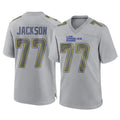LA.Rams #77 Alaric Jackson Player Gray Atmosphere Fashion Home Game BALCE Stitched Jerseys