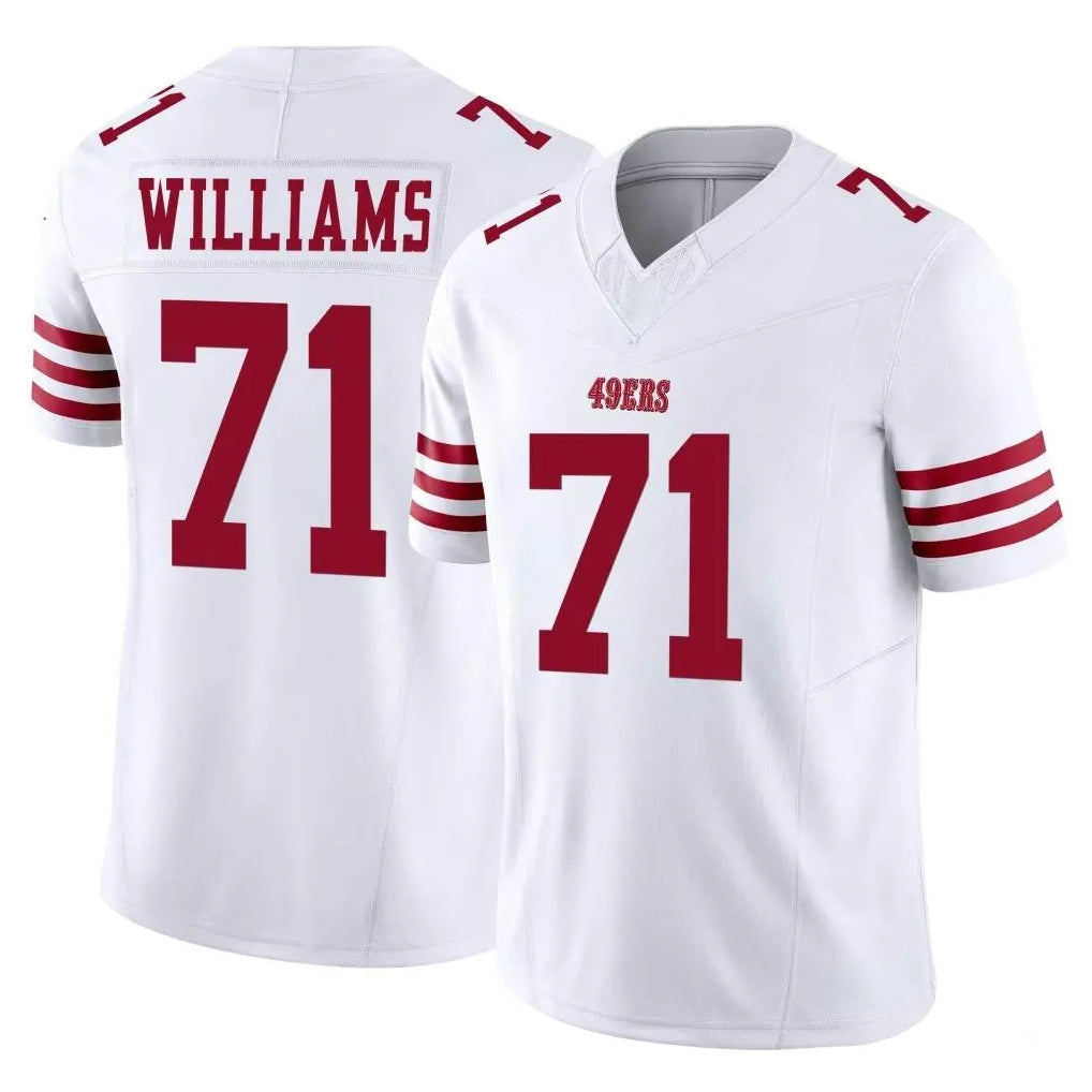 SF.49ers #71 Trent Williams Player White Limited Vapor F.U.S.E. Home Game BALCE Stitched Jerseys