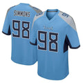 T.Titans #98 Jeffery Simmons Player Light Blue Home Game BALCE Stitched Jerseys