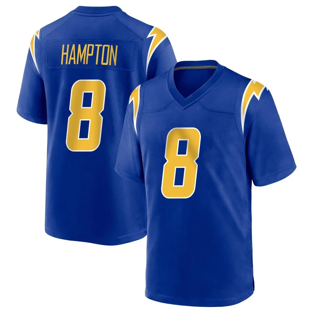 LA.Chargers #8 Omarion Hampton Player Royal Home Game BALCE Stitched Jerseys