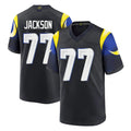 LA.Rams #77 Alaric Jackson Player Black Midnight Rivalries Collection Home Game BALCE Stitched Jerseys