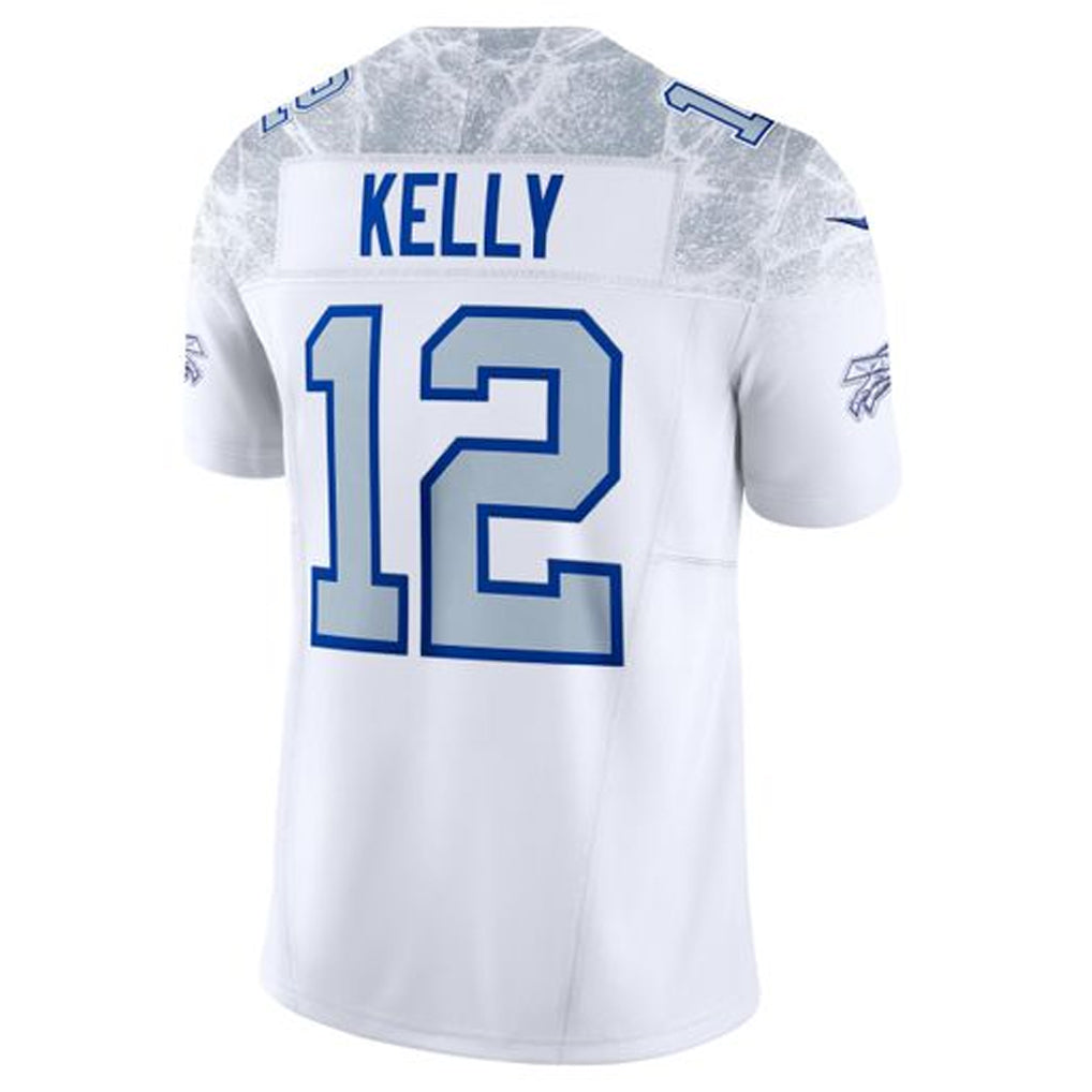 B.Bills #12 Jim Kelly Player White Rivalries Collection Limited BALCE Stitched Jerseys