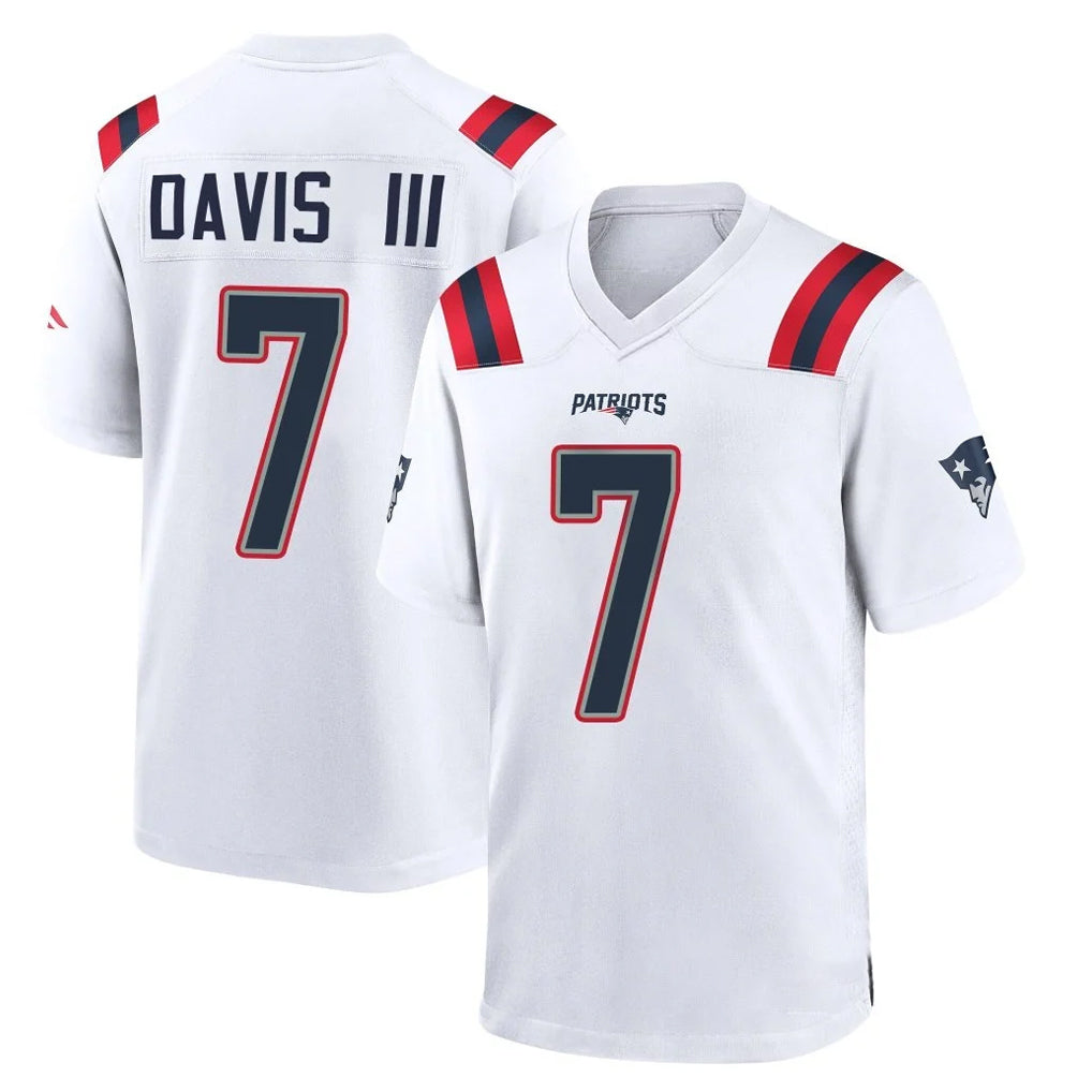NE.Patriots #7 Carlton Davis III Player White Home Game BALCE Stitched Jerseys