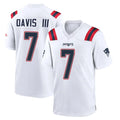 NE.Patriots #7 Carlton Davis III Player White Home Game BALCE Stitched Jerseys