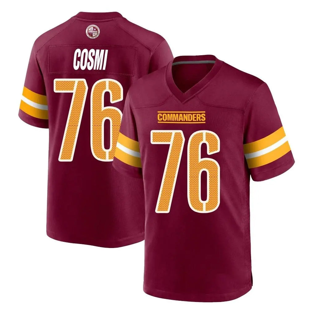W.Commanders #76 Sam Cosmi Player Burgundy Home Game BALCE Stitched Jerseys
