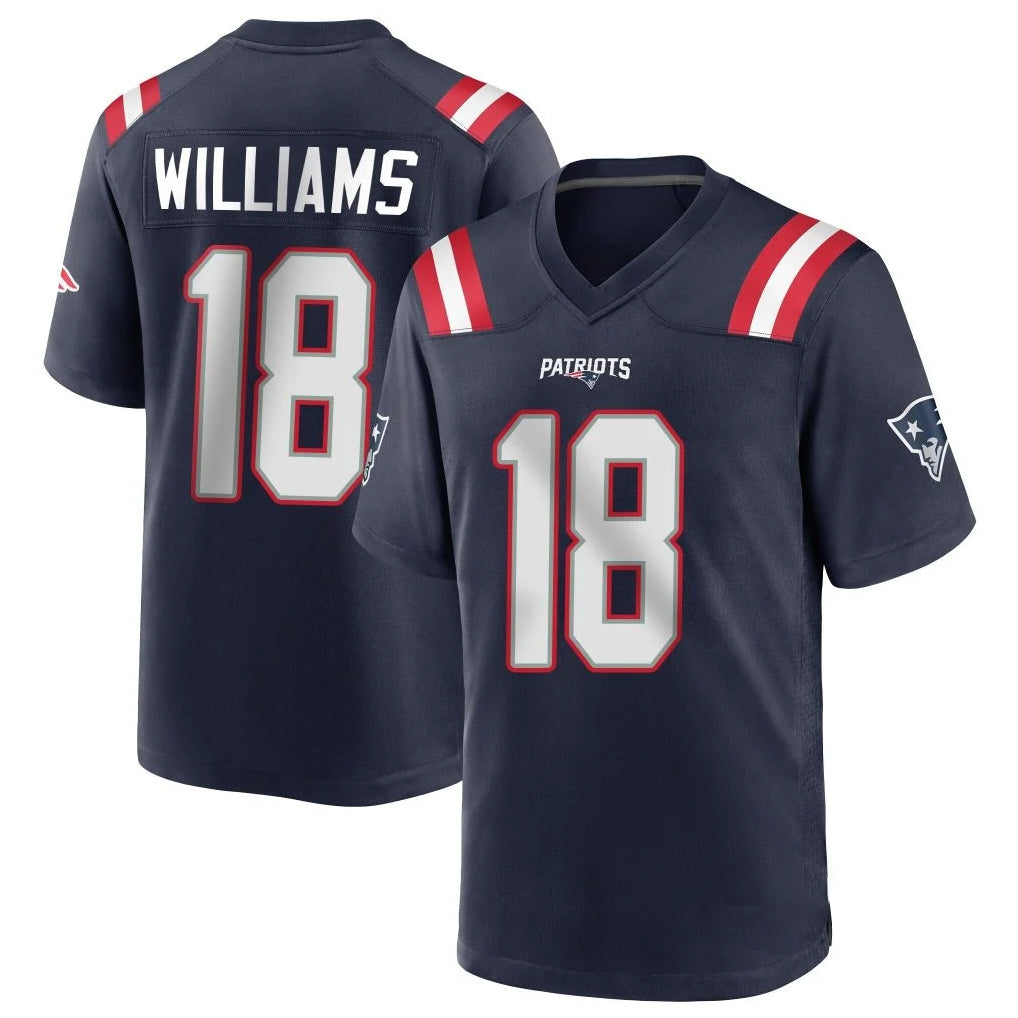 NE.Patriots #18 Kyle Williams Player Navy Home Game BALCE Stitched Jerseys