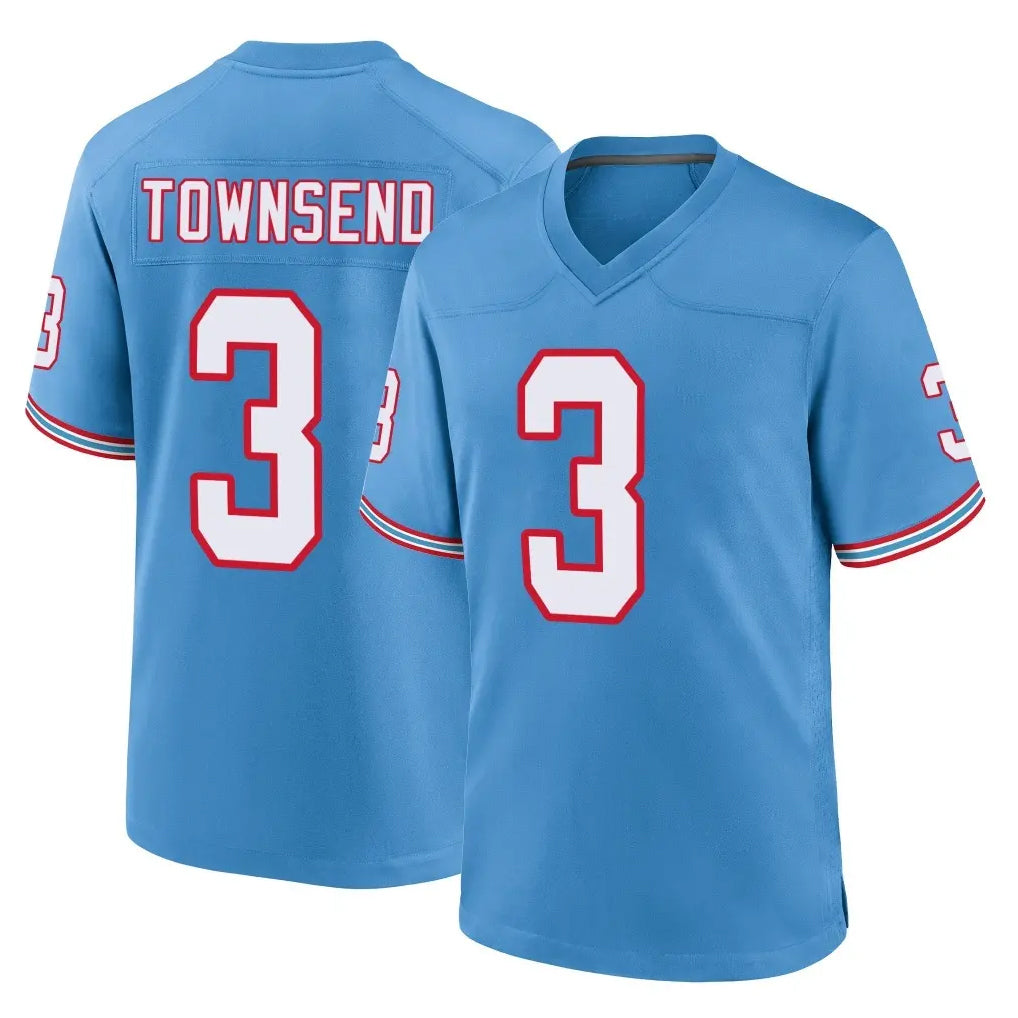 T.Titans #3 Tommy Townsend Player Light Blue Oilers Throwback Home Game BALCE Stitched Jerseys