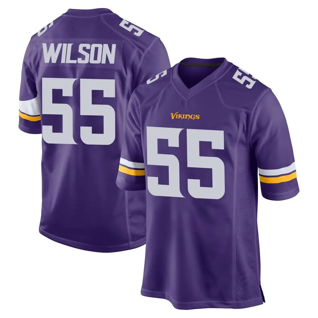 M.Vikings #55 Eric Wilson Player Purple Home Game BALCE Stitched Jerseys