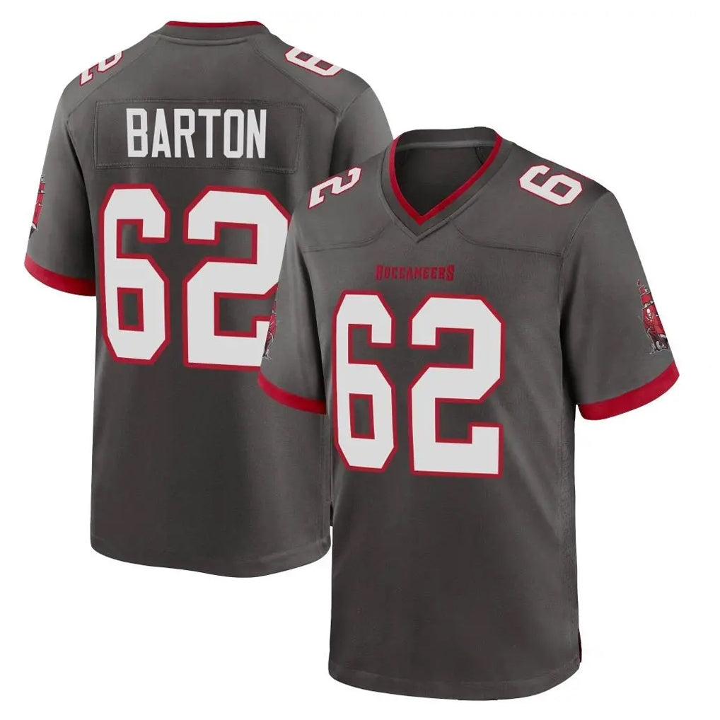 TB.Buccaneers #62 Graham Barton Player Pewter Alternate Home Game BALCE Stitched Jerseys