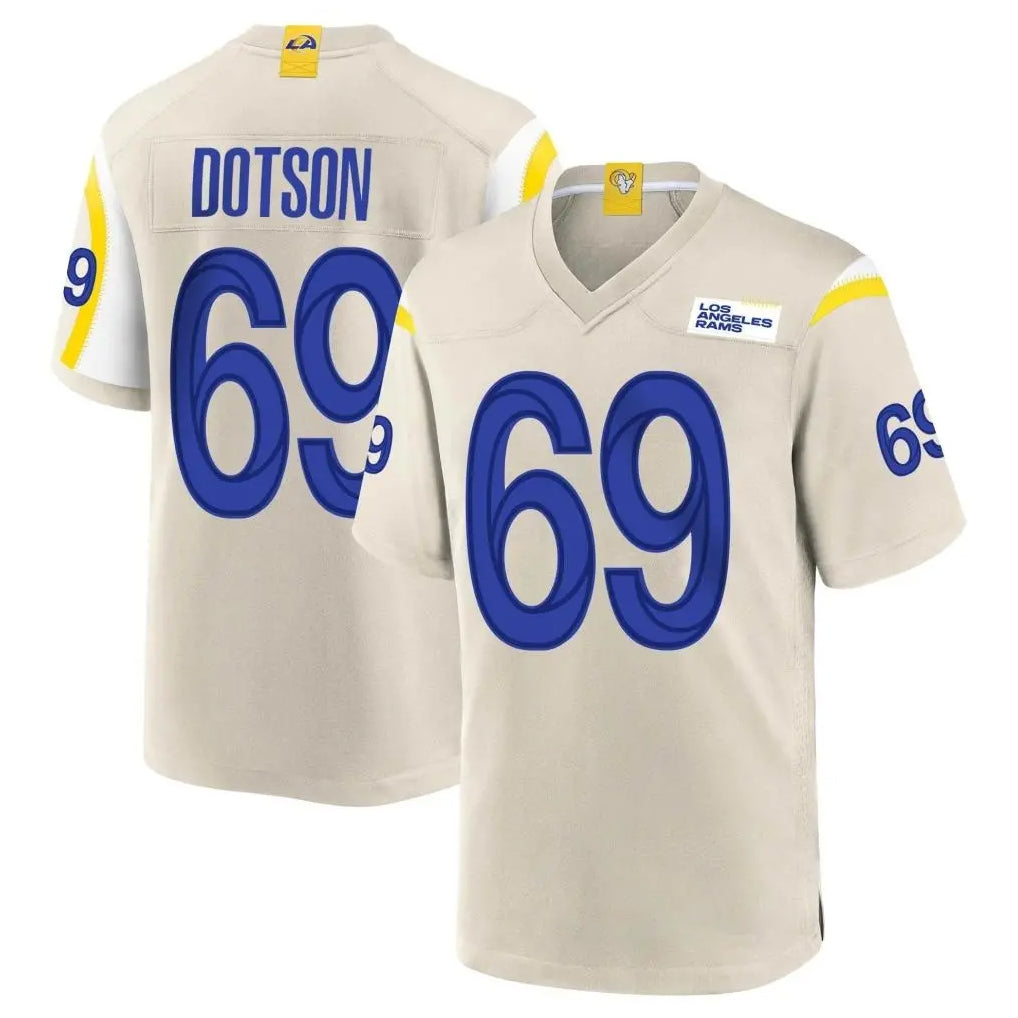 LA.Rams #69 Kevin Dotson Player Bone Home Game BALCE Stitched Jerseys