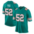 M.Dolphins #52 Patrick Paul Player Aqua Alternate Home Game BALCE Stitched Jerseys