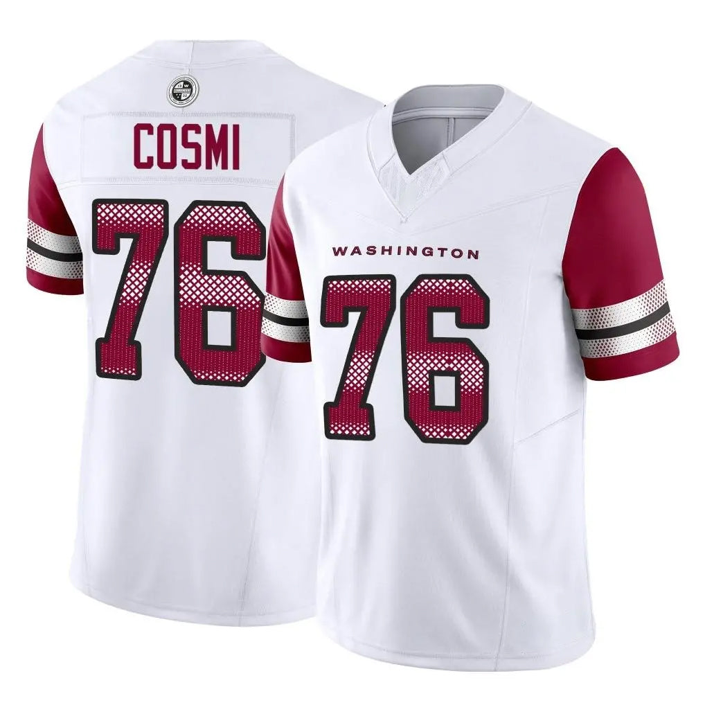 W.Commanders #76 Sam Cosmi Player White Vapor F.U.S.E. Limited Home Game BALCE Stitched Jerseys