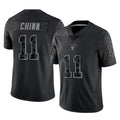 LV.Raiders #11 Jeremy Chinn Player Black Reflective Limited Game BALCE Stitched Jerseys