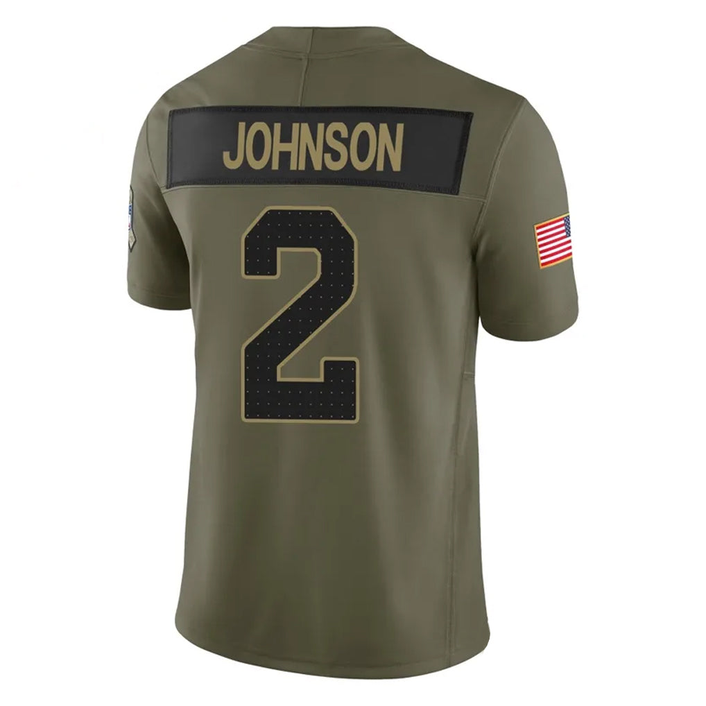 A.Cardinals #2 Will Johnson Player Olive Salute To Service Limited Home Game BALCE Stitched Jerseys