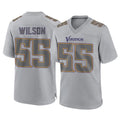 M.Vikings #55 Eric Wilson Player Gray Atmosphere Fashion Home Game BALCE Stitched Jerseys