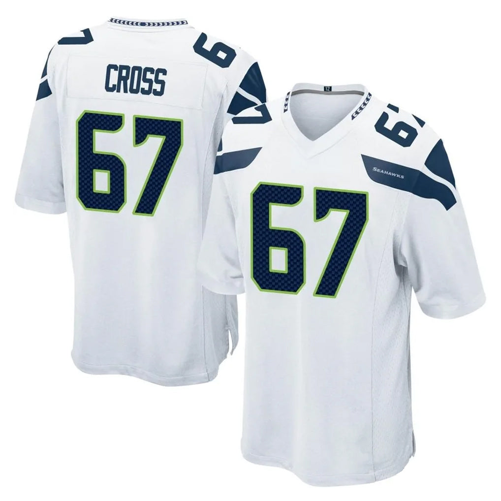 S.Seahawks #67 Charles Cross Player White Home Game BALCE Stitched Jerseys