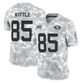SF.49ers #85 George Kittle Player Arctic Camo Limited Salute To Service Home Game BALCE Stitched Jerseys