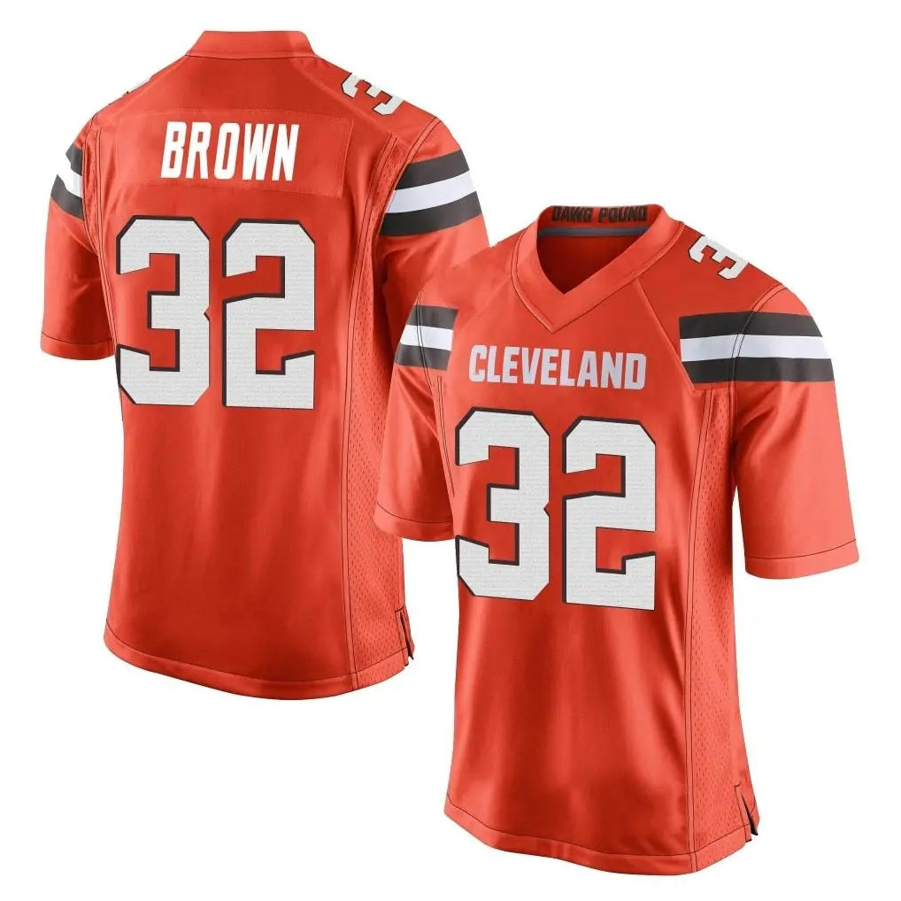 C.Browns #32 Jim Brown Player Orange Vapor Limited Home Game BALCE Stitched Jerseys