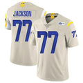 LA.Rams #77 Alaric Jackson Player Bone Limited Vapor Home Game BALCE Stitched Jerseys