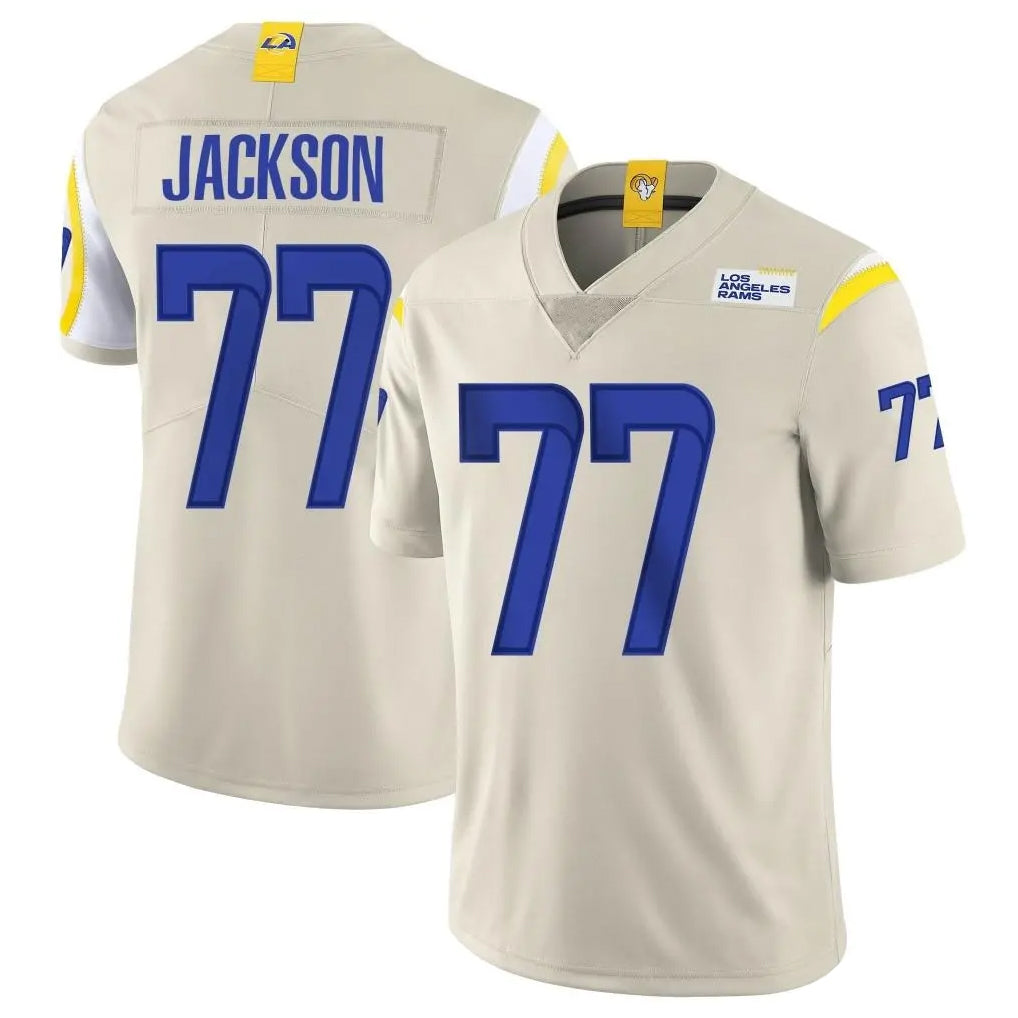 LA.Rams #77 Alaric Jackson Player Bone Limited Vapor Home Game BALCE Stitched Jerseys