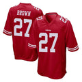SF.49ers #27 Ji'Ayir Brown Player Red Home Game BALCE Stitched Jerseys
