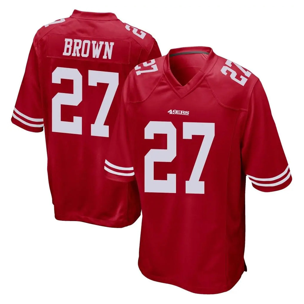 SF.49ers #27 Ji'Ayir Brown Player Red Home Game BALCE Stitched Jerseys